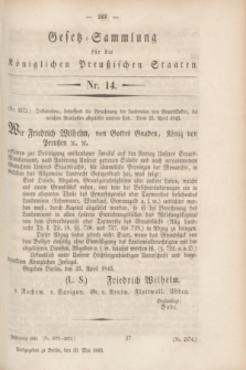 Gesetz-Sammlung für die Königlichen Preußischen Staaten. 1845, Nr. 14 (30 Mai)