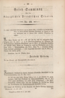 Gesetz-Sammlung für die Königlichen Preußischen Staaten. 1845, Nr. 19 (5 Juli)
