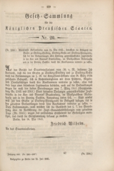 Gesetz-Sammlung für die Königlichen Preußischen Staaten. 1845, Nr. 20 (21 Juli)