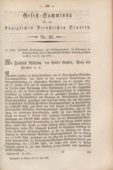 Gesetz-Sammlung für die Königlichen Preußischen Staaten. 1845, Nr. 21 (25 Juli)