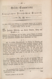 Gesetz-Sammlung für die Königlichen Preußischen Staaten. 1845, Nr. 22 (29 Juli)