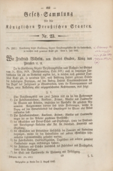 Gesetz-Sammlung für die Königlichen Preußischen Staaten. 1845, Nr. 23 (2 August)