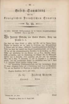 Gesetz-Sammlung für die Königlichen Preußischen Staaten. 1845, Nr. 25 (15 August)