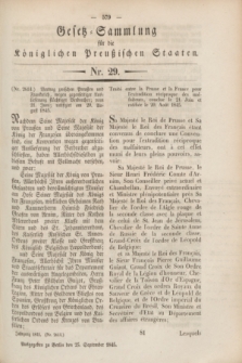 Gesetz-Sammlung für die Königlichen Preußischen Staaten. 1845, Nr. 29 (25 September)