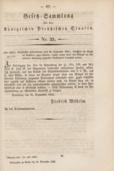 Gesetz-Sammlung für die Königlichen Preußischen Staaten. 1845, Nr. 35 (10 November)