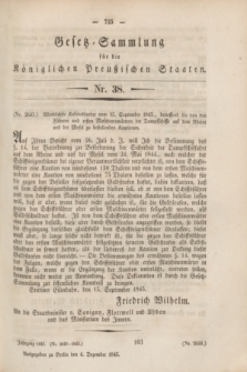 Gesetz-Sammlung für die Königlichen Preußischen Staaten. 1845, Nr. 38 (4 Dezember)