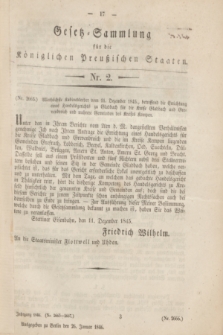 Gesetz-Sammlung für die Königlichen Preußischen Staaten. 1846, Nr. 2 (26 Januar)