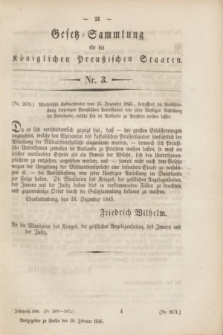 Gesetz-Sammlung für die Königlichen Preußischen Staaten. 1846, Nr. 3 (10 Februar)