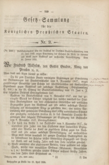 Gesetz-Sammlung für die Königlichen Preußischen Staaten. 1846, Nr. 9 (18 April)