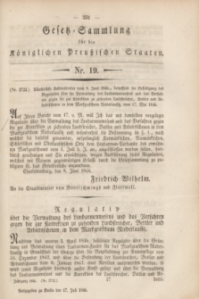 Gesetz-Sammlung für die Königlichen Preußischen Staaten. 1846, Nr. 19 (17 Juli)
