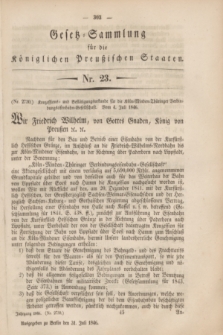 Gesetz-Sammlung für die Königlichen Preußischen Staaten. 1846, Nr. 23 (31 Juli)