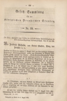 Gesetz-Sammlung für die Königlichen Preußischen Staaten. 1846, Nr. 24 (6 August)