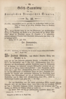 Gesetz-Sammlung für die Königlichen Preußischen Staaten. 1846, Nr. 26 (15 August)