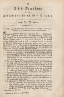 Gesetz-Sammlung für die Königlichen Preußischen Staaten. 1846, Nr. 29 (31 August)