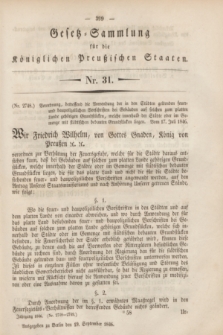 Gesetz-Sammlung für die Königlichen Preußischen Staaten. 1846, Nr. 31 (19 September)