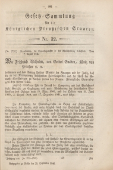 Gesetz-Sammlung für die Königlichen Preußischen Staaten. 1846, Nr. 32 (28 September)