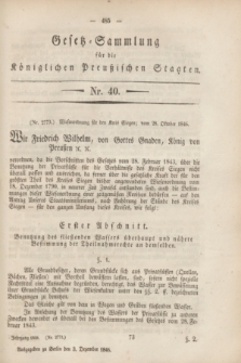 Gesetz-Sammlung für die Königlichen Preußischen Staaten. 1846, Nr. 40 (3 Dezember)