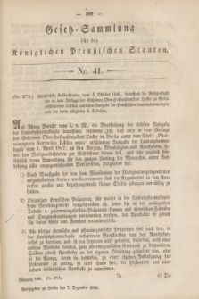 Gesetz-Sammlung für die Königlichen Preußischen Staaten. 1846, Nr. 41 (7 Dezember)