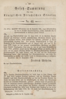 Gesetz-Sammlung für die Königlichen Preußischen Staaten. 1846, Nr. 42 (16 Dezember)