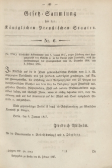 Gesetz-Sammlung für die Königlichen Preußischen Staaten. 1847, Nr. 6 (10 Februar)