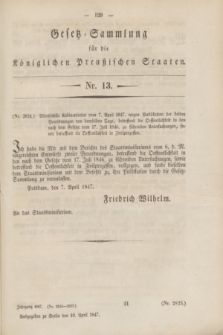 Gesetz-Sammlung für die Königlichen Preußischen Staaten. 1847, Nr. 13 (10 April)