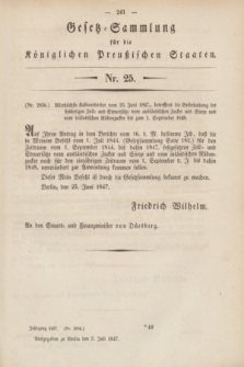 Gesetz-Sammlung für die Königlichen Preußischen Staaten. 1847, Nr. 25 (5 Juli)