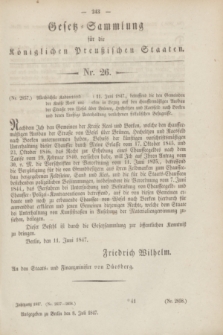 Gesetz-Sammlung für die Königlichen Preußischen Staaten. 1847, Nr. 26 (8 Juli)