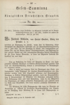 Gesetz-Sammlung für die Königlichen Preußischen Staaten. 1847, Nr. 34 (11 September)
