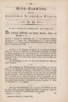 Gesetz-Sammlung für die Königlichen Preußischen Staaten. 1847, Nr. 42 (2 Dezember)