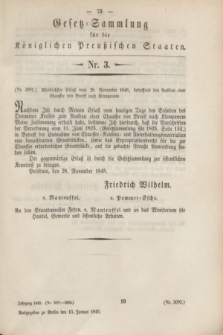 Gesetz-Sammlung für die Königlichen Preußischen Staaten. 1849, Nr. 3 (13 Januar)