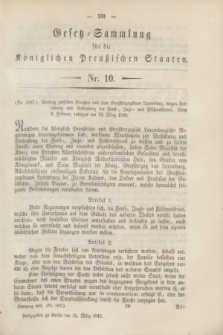 Gesetz-Sammlung für die Königlichen Preußischen Staaten. 1849, Nr. 10 (31 März)