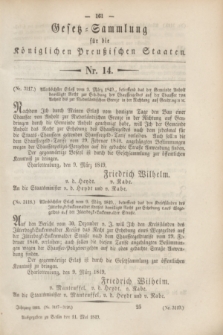 Gesetz-Sammlung für die Königlichen Preußischen Staaten. 1849, Nr. 14 (11 Mai)