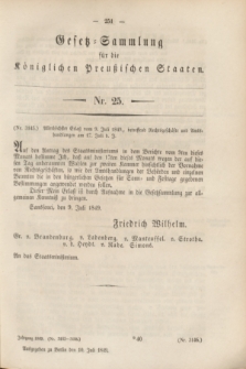 Gesetz-Sammlung für die Königlichen Preußischen Staaten. 1849, Nr. 25 (10 Juli)