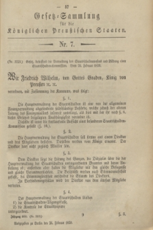 Gesetz-Sammlung für die Königlichen Preußischen Staaten. 1850, Nr. 7 (26 Februar)