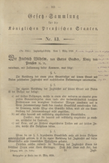 Gesetz-Sammlung für die Königlichen Preußischen Staaten. 1850, Nr. 13 (18 März) + wkładka
