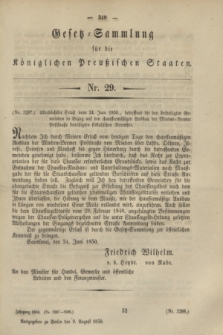 Gesetz-Sammlung für die Königlichen Preußischen Staaten. 1850, Nr. 29 (9 August)