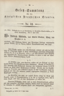 Gesetz-Sammlung für die Königlichen Preußischen Staaten. 1848, Nr. 12 (9 April)