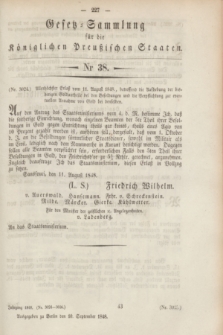 Gesetz-Sammlung für die Königlichen Preußischen Staaten. 1848, Nr. 38 (10 September)