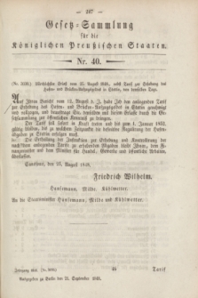 Gesetz-Sammlung für die Königlichen Preußischen Staaten. 1848, Nr. 40 (21 September)