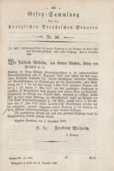 Gesetz-Sammlung für die Königlichen Preußischen Staaten. 1848, Nr. 56 (11 Dezember)