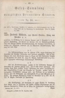 Gesetz-Sammlung für die Königlichen Preußischen Staaten. 1848, Nr. 58 (22 Dezember)