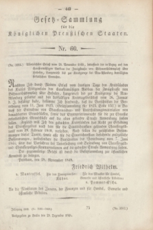 Gesetz-Sammlung für die Königlichen Preußischen Staaten. 1848, Nr. 60 (29 Dezember)
