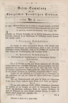 Gesetz-Sammlung für die Königlichen Preußischen Staaten. 1844, Nr. 1 (2 Januar)