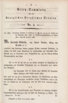 Gesetz-Sammlung für die Königlichen Preußischen Staaten. 1844, Nr. 2 (6 Januar)