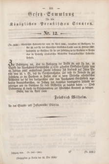 Gesetz-Sammlung für die Königlichen Preußischen Staaten. 1844, Nr. 12 (16 Mai)