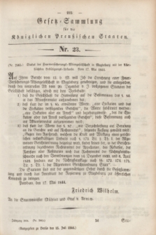 Gesetz-Sammlung für die Königlichen Preußischen Staaten. 1844, Nr. 23 (15 Juli)