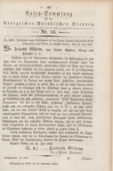 Gesetz-Sammlung für die Königlichen Preußischen Staaten. 1844, Nr. 33 (13 September)