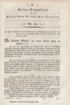 Gesetz-Sammlung für die Königlichen Preußischen Staaten. 1844, Nr. 40 (30 November)