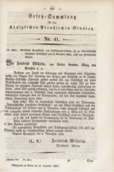 Gesetz-Sammlung für die Königlichen Preußischen Staaten. 1844, Nr. 41 (17 Dezember)