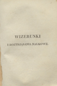 Wizerunki i Roztrząsania Naukowe. 1835, cz. 5 + wkładka